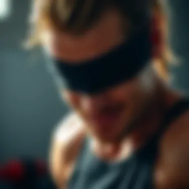 Sweat Band in Action A person wearing a sweat band during an intense workout session