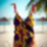 Elegant splicing tankini showcasing vibrant colors and patterns