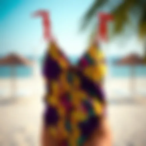 Elegant splicing tankini showcasing vibrant colors and patterns