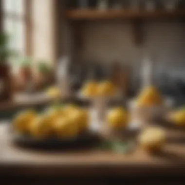 Faux Lemons in a Rustic Kitchen Creative display of faux lemons in a rustic kitchen environment