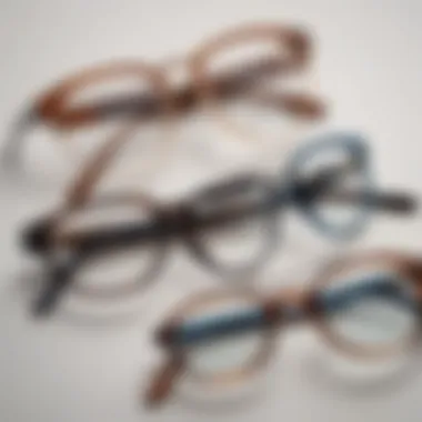 A collection of various styles of faux glasses