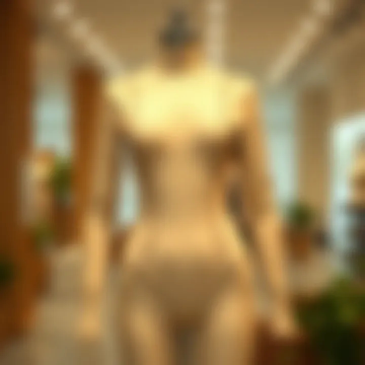 Elegant beige bodysuit on display