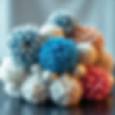 A creative arrangement showcasing various styling options with pom poms