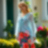 Elegant chiffon poncho draped over a vibrant summer dress