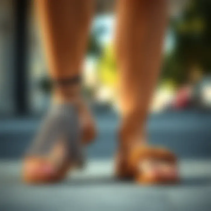 Fringe Sandals Complementing Summer Looks Stylish fringe sandals paired with casual summer attire