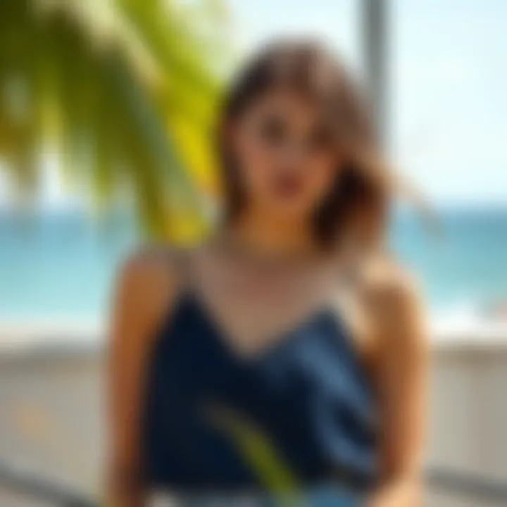 Sustainable fashion options for navy blue camisoles