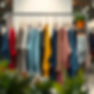 Aesthetic Appeal of Plastic Garment Racks Stylish plastic garment rack displaying an array of clothing