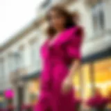 Elegant ruched sleeve jumpsuit in a vibrant color