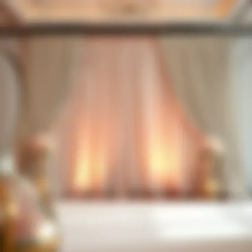 Elegant Draped Backdrop Elegant draped backdrop in a wedding venue