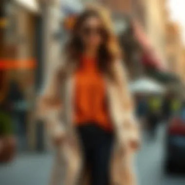 Stylish outfit pairing fleece lined leggings with casual wear