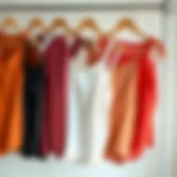 A collection of stylish camis in various colors and fabrics