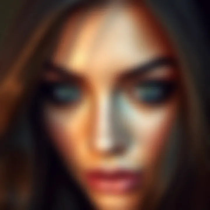 Dramatic Eye Enhancement with Thick Lashes Dramatic thick false lashes enhancing eye allure