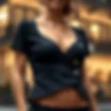 Elegant tulip hem nursing top showcasing unique design elements