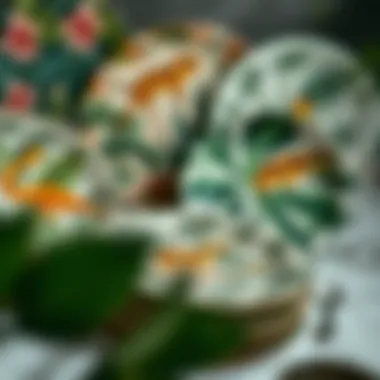 Various jungle-themed plates showcasing unique artistic styles