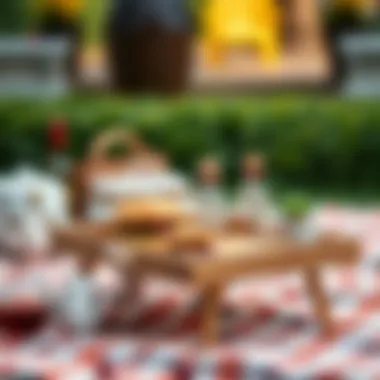 Stylish picnic setup showcasing various tray designs