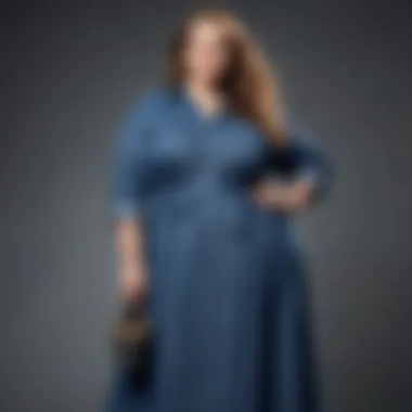 Sustainable fashion elements in plus size jean maxi dress