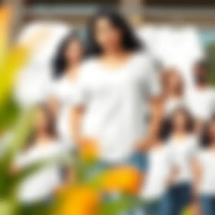 An array of plus size white v neck t-shirts in different styles