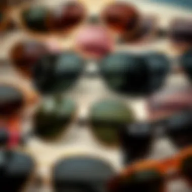 A curated collection of vintage sunglasses from different eras showcasing diverse styles.