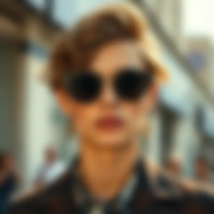 Stylish individual wearing vintage sunglasses, embodying modern fashion with a classic twist.