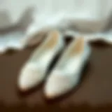 Elegant white bridesmaid slippers adorned with lace details