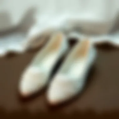 Elegant white bridesmaid slippers adorned with lace details