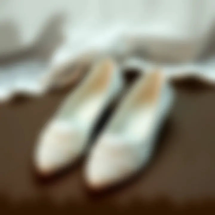 Elegant white bridesmaid slippers adorned with lace details