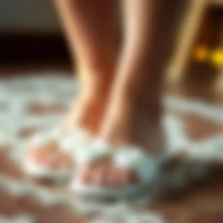 Eco-friendly white slippers made from sustainable materials