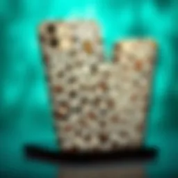 Elegant white cheetah print phone case showcasing its unique design