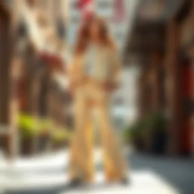 Fashion-forward Outfit with Wide Leg Casual Pants A fashion-forward outfit featuring wide leg casual pants