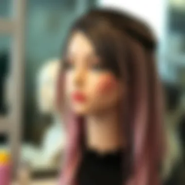 Styling Techniques for Dark Roots A styled dark-rooted wig displayed on a mannequin