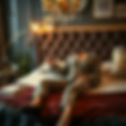 Elegant leopard pajama set displayed on a stylish bed