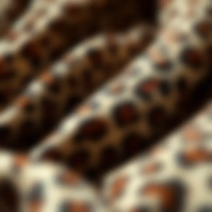 Close-up of luxurious fabric used in leopard pajamas