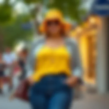 Chic Outfit Idea with a Yellow Camisole Stylish outfit idea featuring a yellow camisole matched with accessories