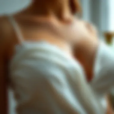 Close-up of fabric texture for strapless camisole