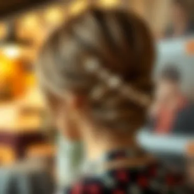 Charming clip securing a short hairstyle