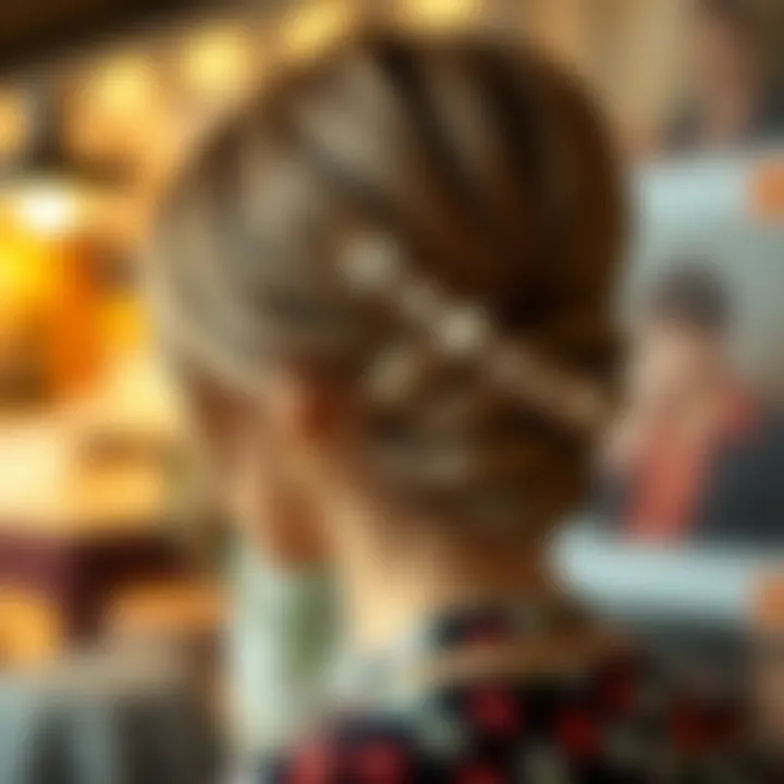 Charming clip securing a short hairstyle