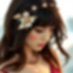 Elegantly adorned headband for short hairstyles