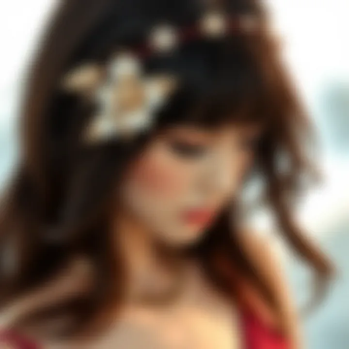 Elegantly adorned headband for short hairstyles