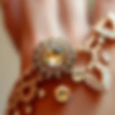 Fashionable accessories adorned with diamond rhinestones