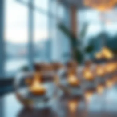 Serene Ambiance with Floating Candle Holders Elegant floating glass tea light candle holder in a serene setting