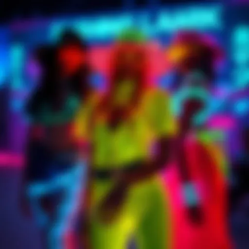 Vibrant glow in the dark fashion display