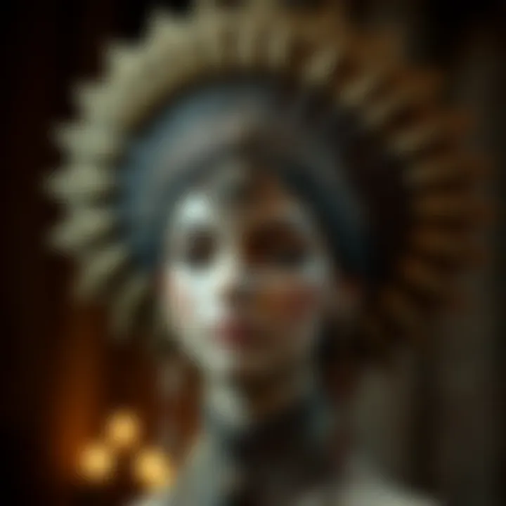 Intricately designed goddess headpiece showcasing historical craftsmanship