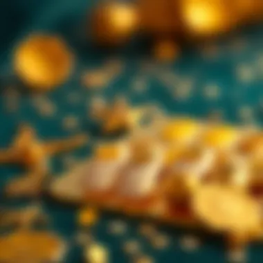 Artistic arrangement of various gold moon nail decals