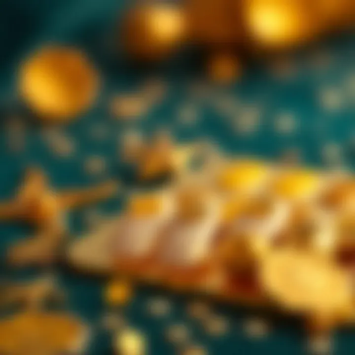 Artistic arrangement of various gold moon nail decals