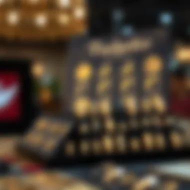 Stylish display of gold moon nail decals in a fashion setting