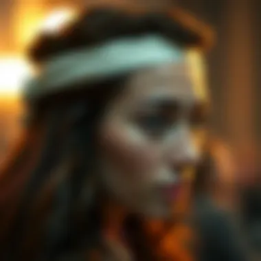 Close-up of hair curling headband in use, highlighting technique