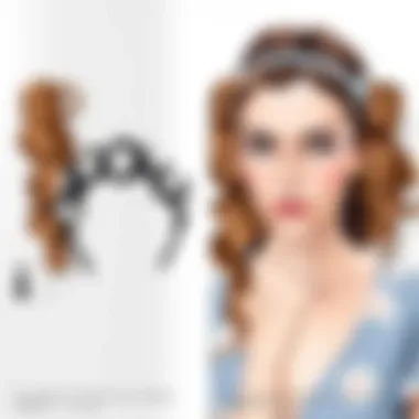 Comparative illustration of curling headbands and traditional tools