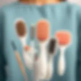 Illustration showcasing various types of hair removal brushes designed for clothing