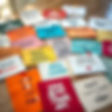 Diverse Inspirations: A Palette of Motivational Thoughts An array of colorful motivational cards spread out on a flat surface
