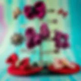 A stylish array of hat clips showcased on a vibrant background.